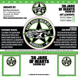 Dark Horse Brewing Company 30 Jars Of Hearts