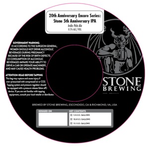 20th Anniversary Encore Series Stone 5th Anniversary IPA