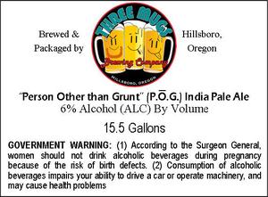 Three Mugs Brewing Company "person Other Than Grunt" (p.o.g.) IPA August 2016