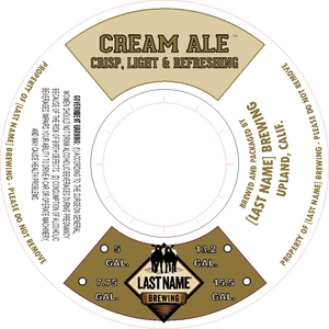 Cream Ale Crisp, Light & Refreshing July 2016