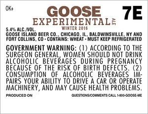 Goose Island Beer Co. Goose Experimental Winter