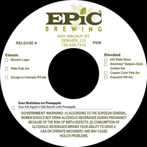 Epic Brewing Sour Brainless On Pineapple