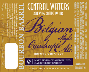 Central Waters Brewing Company Belgian Style Quadruple Ale