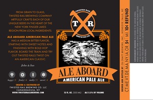 Twisted Rail Brewing Ale Aboard July 2016