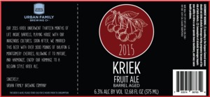 Urban Family Brewing Company 2015 Kriek
