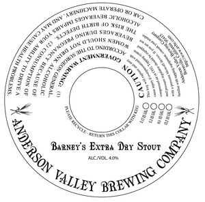 Anderson Valley Brewing Company Barney's Extra Dry Stout July 2016