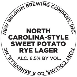 New Belgium Brewing Company, Inc. N.c.-style Sweet Potato Rye Lager July 2016