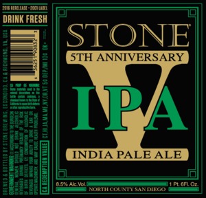 Stone 5th Anniversary Ipa 