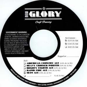 New Glory Craft Brewery 1849 Ale July 2016