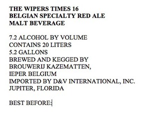 Brouwerij Kazematten Wipers Times 16 July 2016