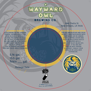 Wayward Owl Brewing Company Boom! Gose Da Dynamite July 2016