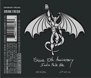 Stone 10th Anniversary India Pale Ale July 2016