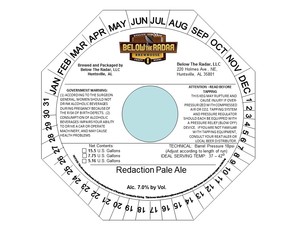 Below The Radar Redaction Pale Ale July 2016