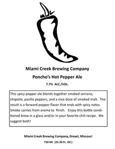 Miami Creek Brewing Company Poncho's Hot Pepper Ale August 2016