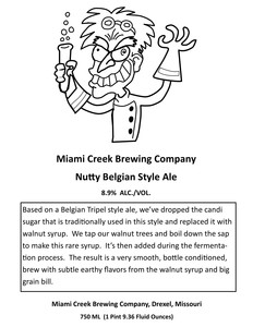 Miami Creek Brewing Company Nutty Belgian Ale August 2016