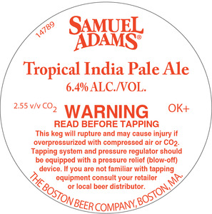 Samuel Adams Tropical IPA August 2016