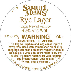Samuel Adams Rye Lager July 2016