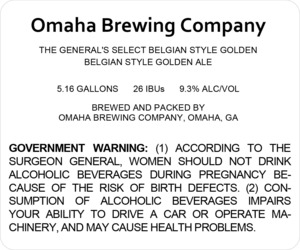 Omaha Brewing Company The General's Select Belgian Style