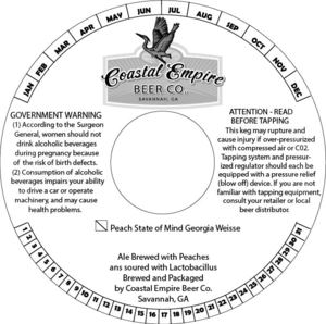 Coastal Empire Beer Co Peach State Of Mind Georgia Weisse