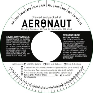 Aeronaut Brewing Company Saison Of The Western Ghats
