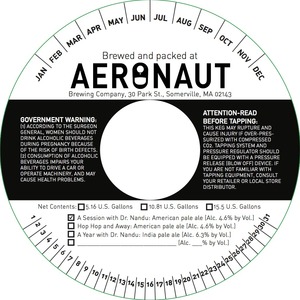 Aeronaut Brewing Company A Session With Dr. Nandu August 2016