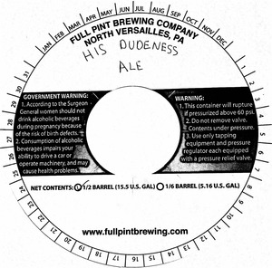 Full Pint Brewing Company His Dudeness