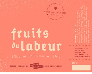 Modern Brewery Fruits Du Labeur August 2016