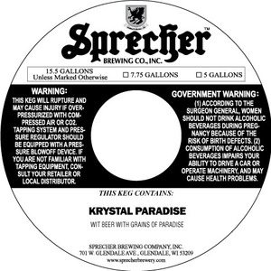 Sprecher Krystal Paradise August 2016