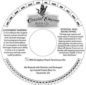 Coastal Empire Beer Co Wild Kingdom Peach Farmhouse Ale