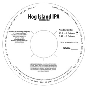 Wachusett Brewing Company Hog Island IPA August 2016