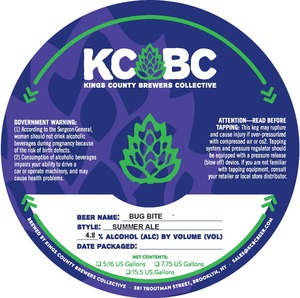 Kings County Brewers Collective Bug Bite Summer Ale August 2016