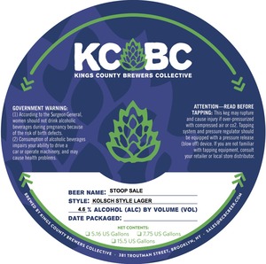 Kings County Brewers Collective Stoop Sale Kolsch Style Lager