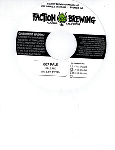 Faction Brewing 007 Pale Ale