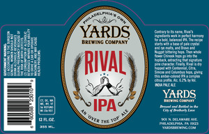 Yards Brewing Company Rival IPA August 2016