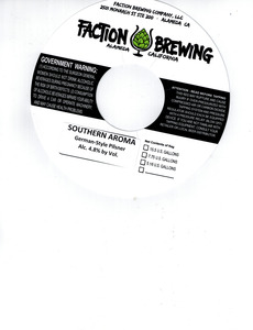 Faction Brewing Southern Aroma German-style Pilsner