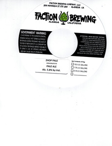 Faction Brewing 2hop Pale Horizon/07270 August 2016