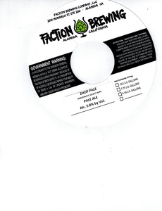 Faction Brewing 2hop Pale Ale Horizon/vic Secret