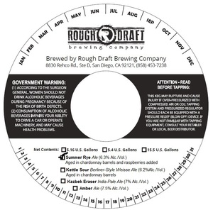 Rough Draft Brewing Company Summer Rye August 2016