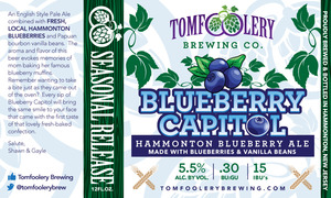Hammonton Blueberry Ale Blueberry Capitol September 2016