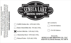 Seneca Lake Brewing Company Archie's Mild Ale August 2016