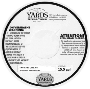 Yards Brewing Company Sweet Pea Gold Ale