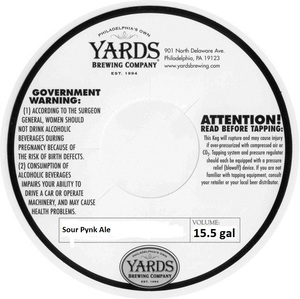 Yards Brewing Company Sour Pynk Ale August 2016