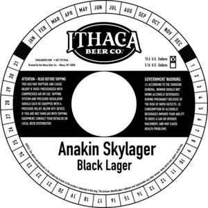 Ithaca Beer Company Anakin Skylager August 2016