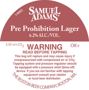 Samuel Adams Pre Prohibition Lager August 2016