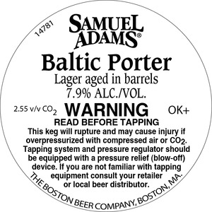 Samuel Adams Baltic Porter August 2016