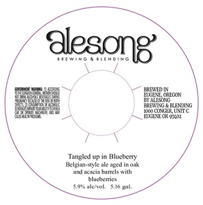 Tangled Up In Blueberry Belgian-style Ale Aged In Oak And Acacia August 2016