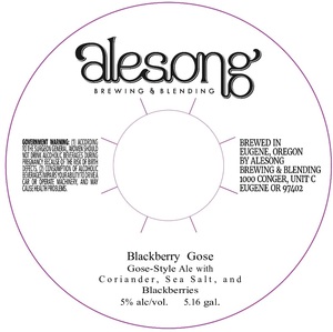 Blackberry Gose Gose-style Ale With Coriander Sea Salt A August 2016