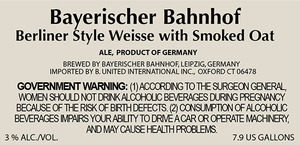 Bayerischer Bahnhof Berliner Style Weisse With Smoked Oats