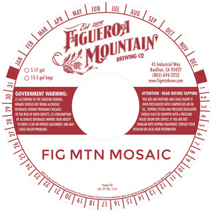 Figueroa Mountain Brewing Company Fig Mtn Mosaic August 2016