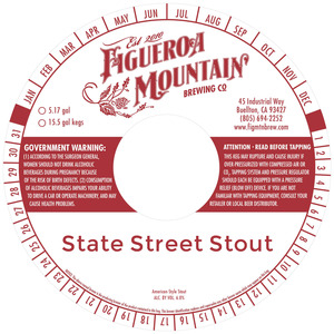 Figueroa Mountain Brewing Company State Street Stout August 2016